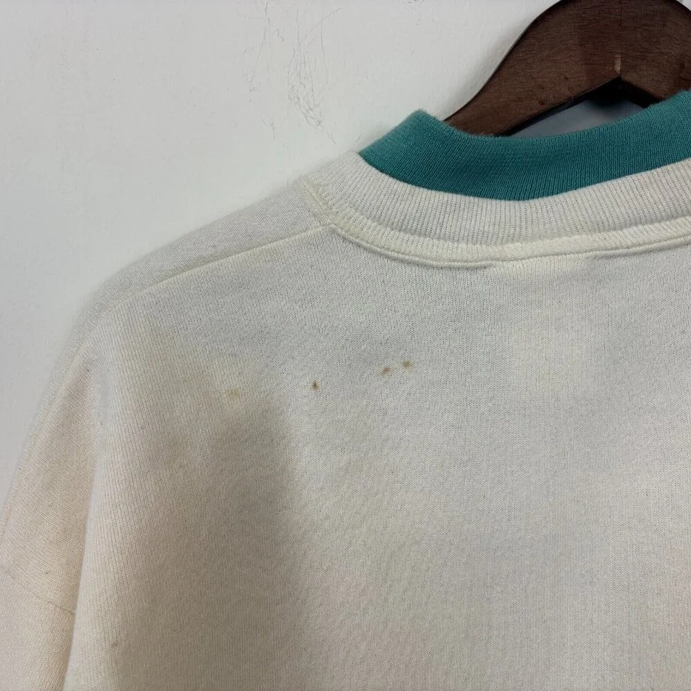 Vintage 90s Leaves Crewneck Sweatshirt Womens Size L Metallic Nature Made In USA - Picture 6 of 6